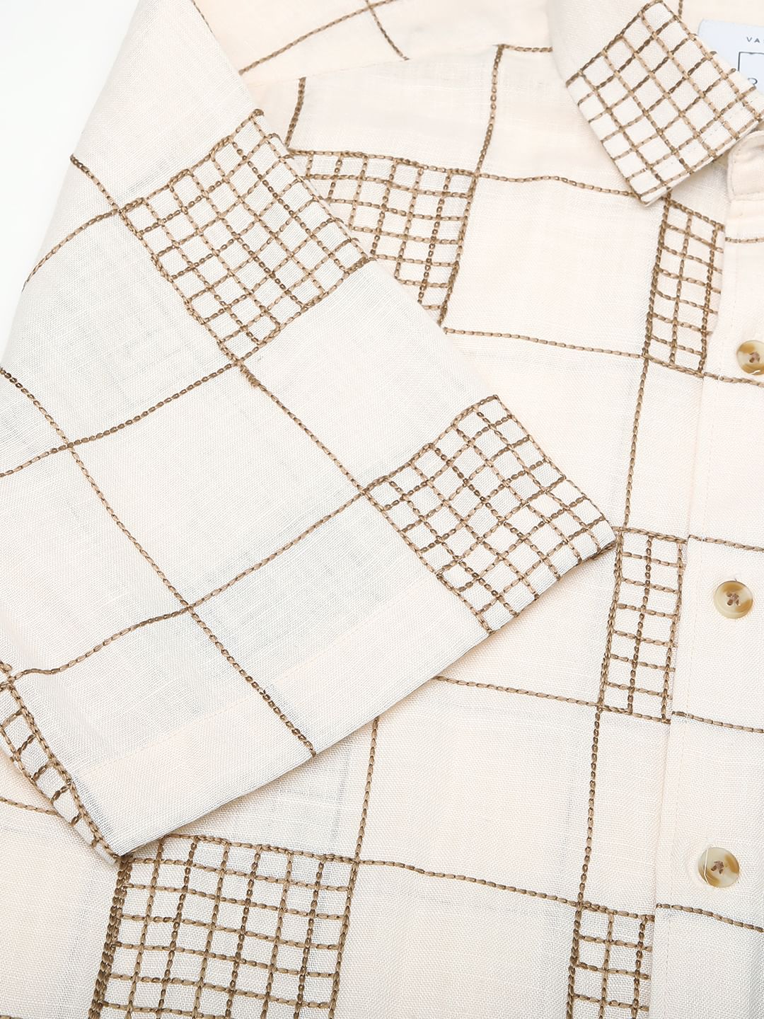 Modish Ivory Square Embroidered Shirt - Image 9