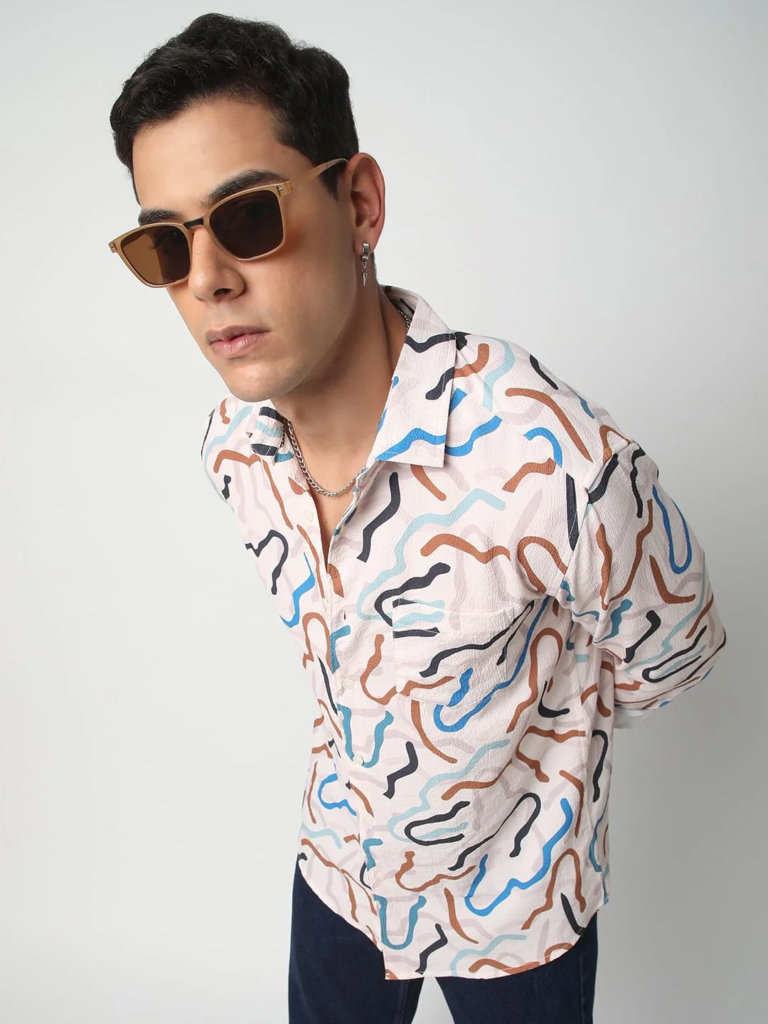 Modish Multicolour Crushed Shirt - Image 2