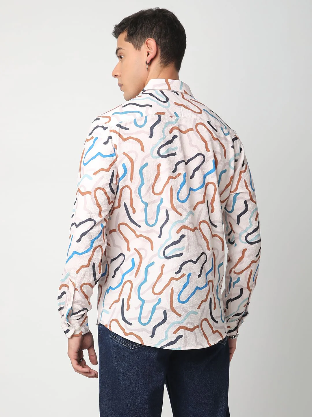 Modish Multicolour Crushed Shirt - Image 6