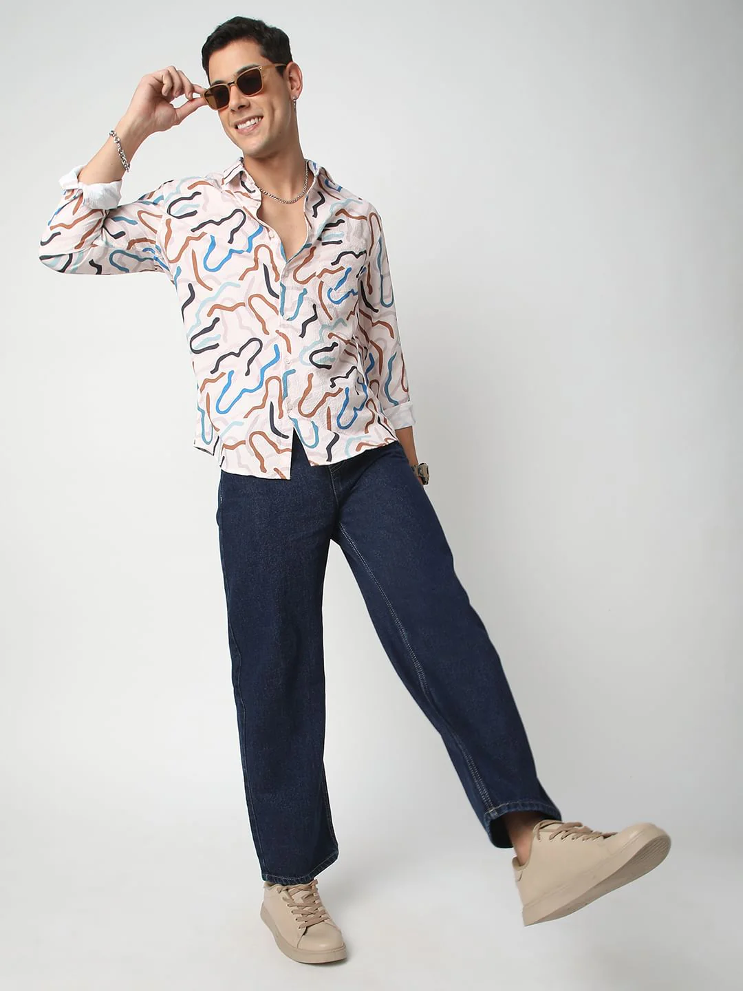 Modish Multicolour Crushed Shirt - Image 7