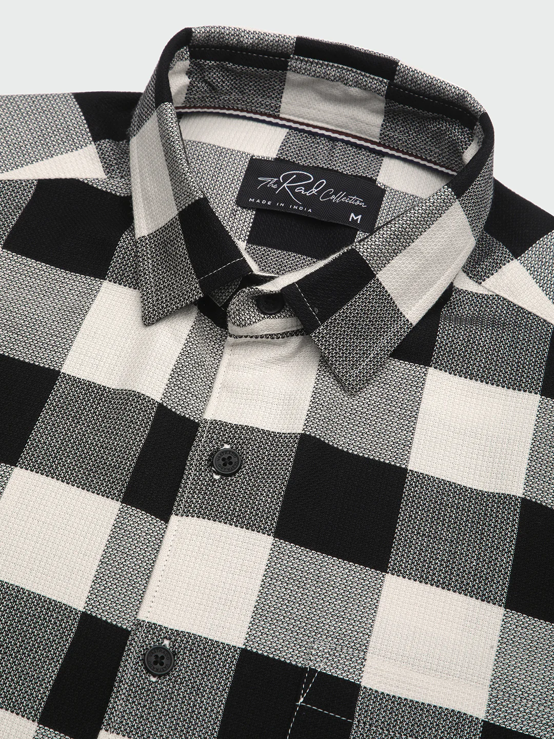 Premium Cotton Monochrome Box Grid Classic Shirt - Image 3