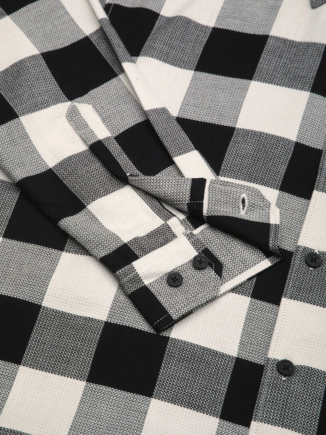 Premium Cotton Monochrome Box Grid Classic Shirt - Image 9