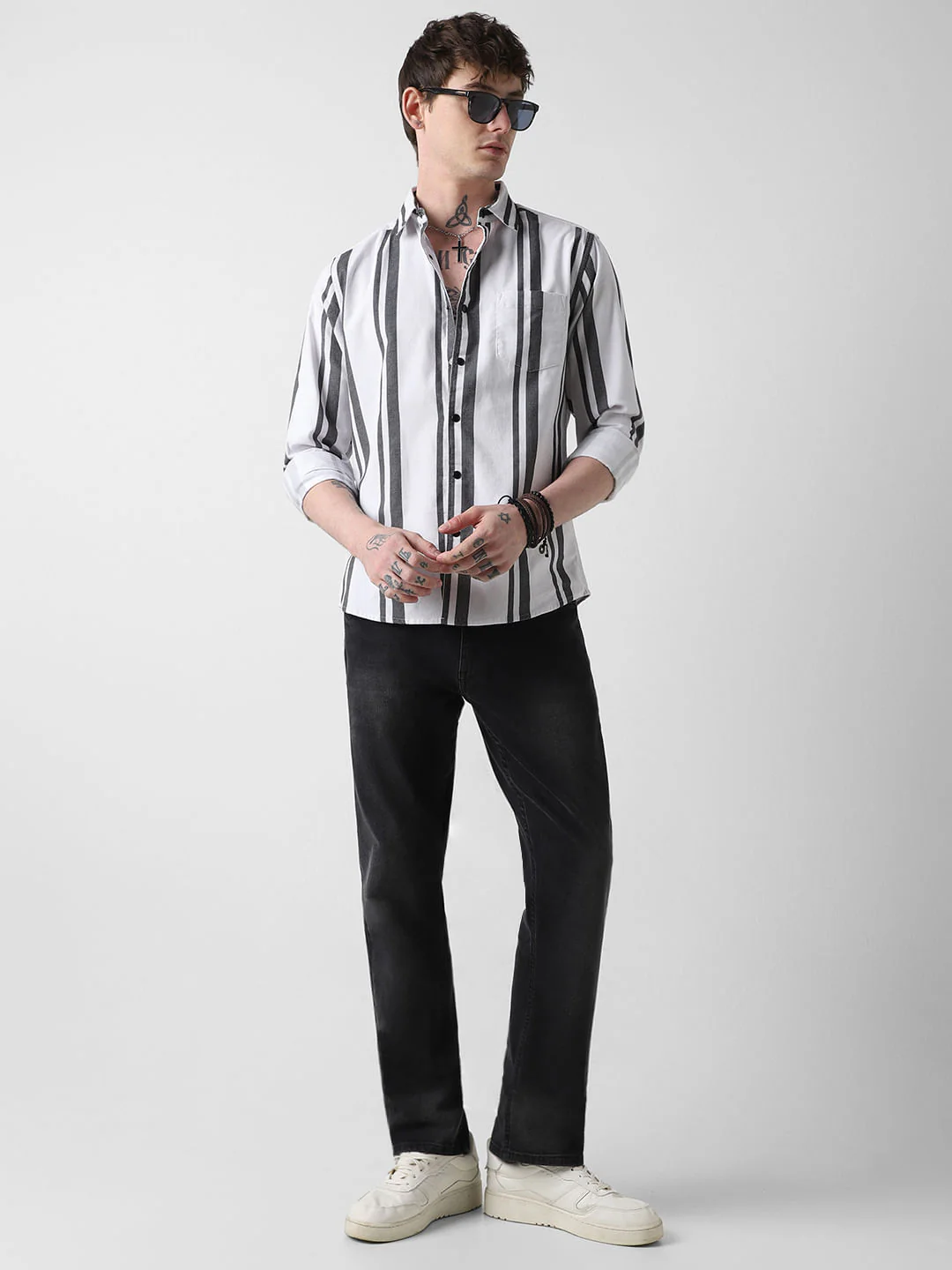 Monochrome Corduroy Striped Shirt - Image 8
