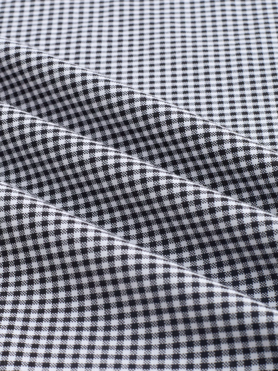 Monochrome Micro Gingham Checks Oxford Shirt - Image 3