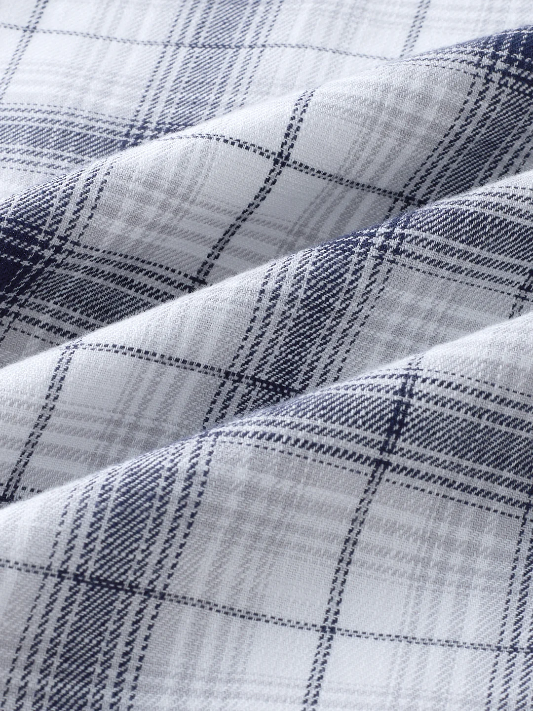Monochrome Plaid Checks Button-Down Collar Shirt - Image 9
