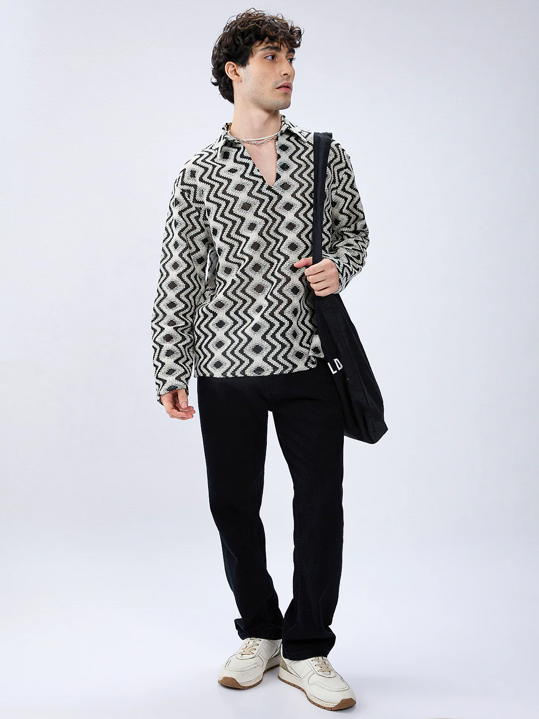 Monsoon Rhythm Designer Mesh Oversized Polo shirt - Image 7