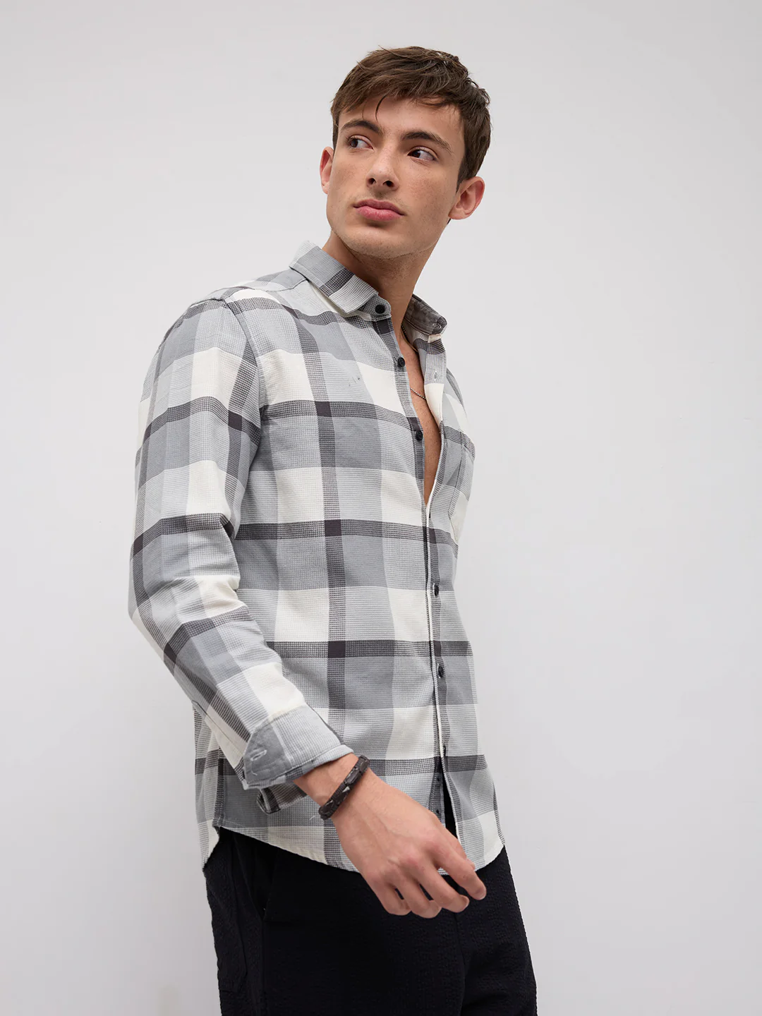 Moonmist Grey Statement Check Shirt - Image 6