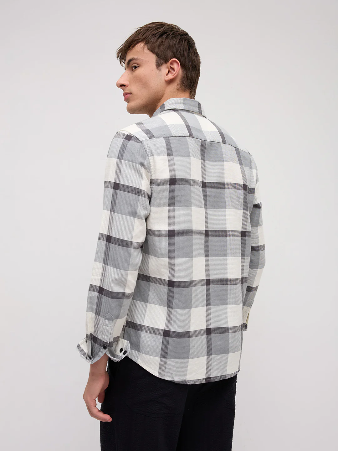 Moonmist Grey Statement Check Shirt - Image 7