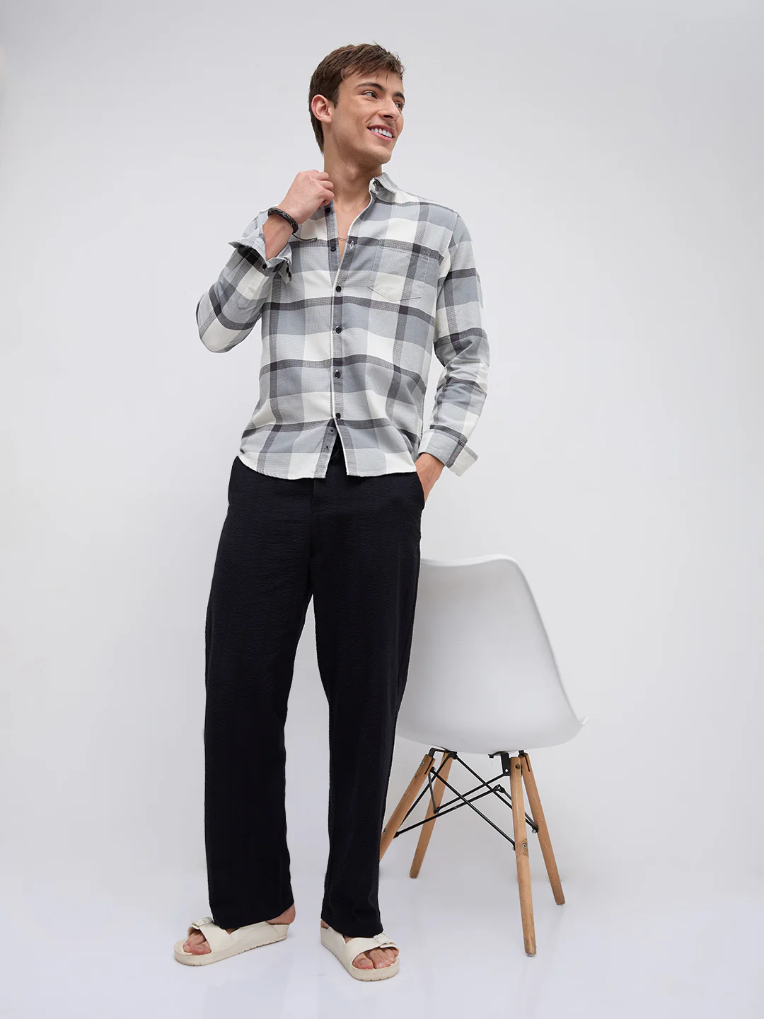 Moonmist Grey Statement Check Shirt - Image 8