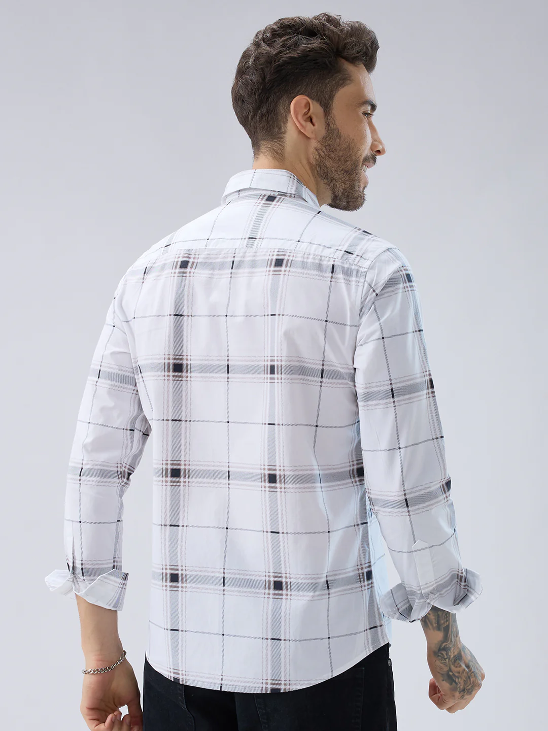 Morning Brew Neutral Checks Shirt - Image 6