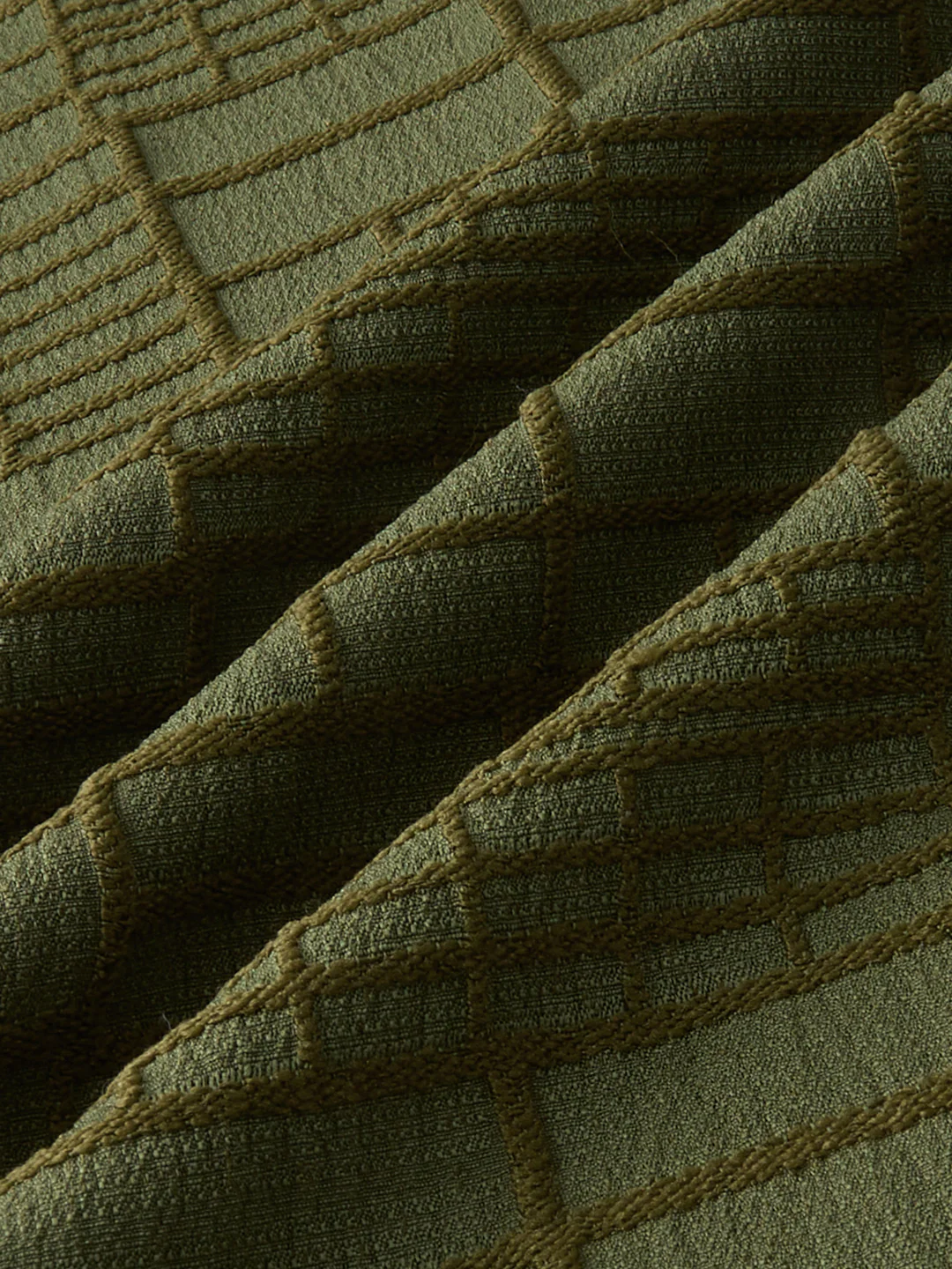 Moss Green Architectural Jacquard Weave Shirt - Image 9
