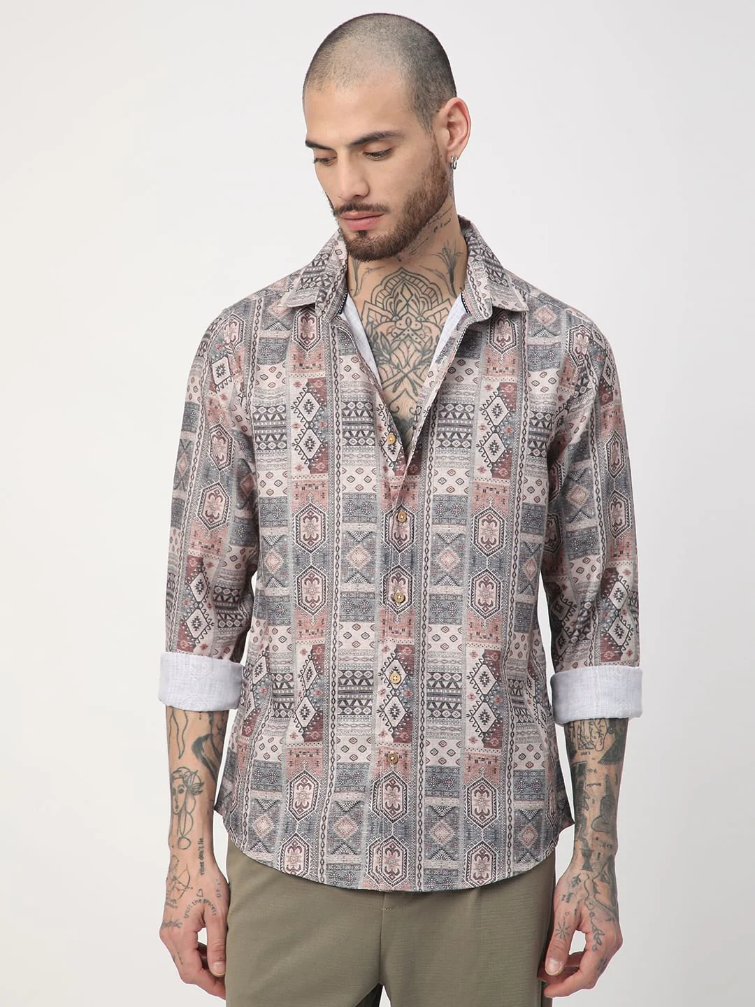 Motifs Printed Multicolour Shirt - Image 4