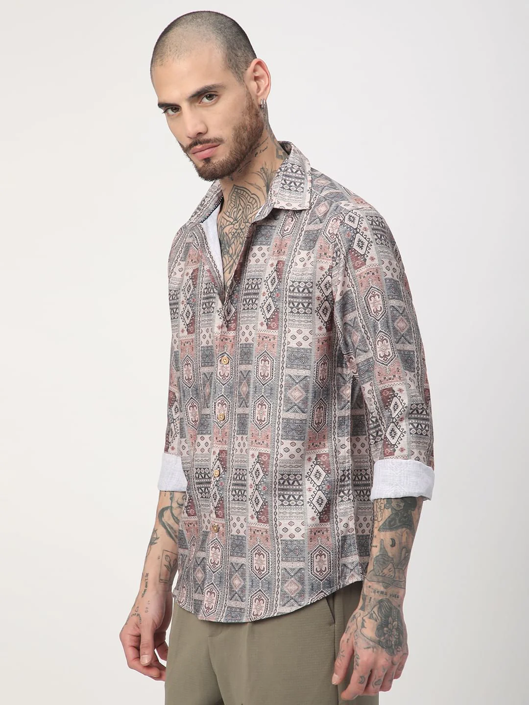 Motifs Printed Multicolour Shirt - Image 5
