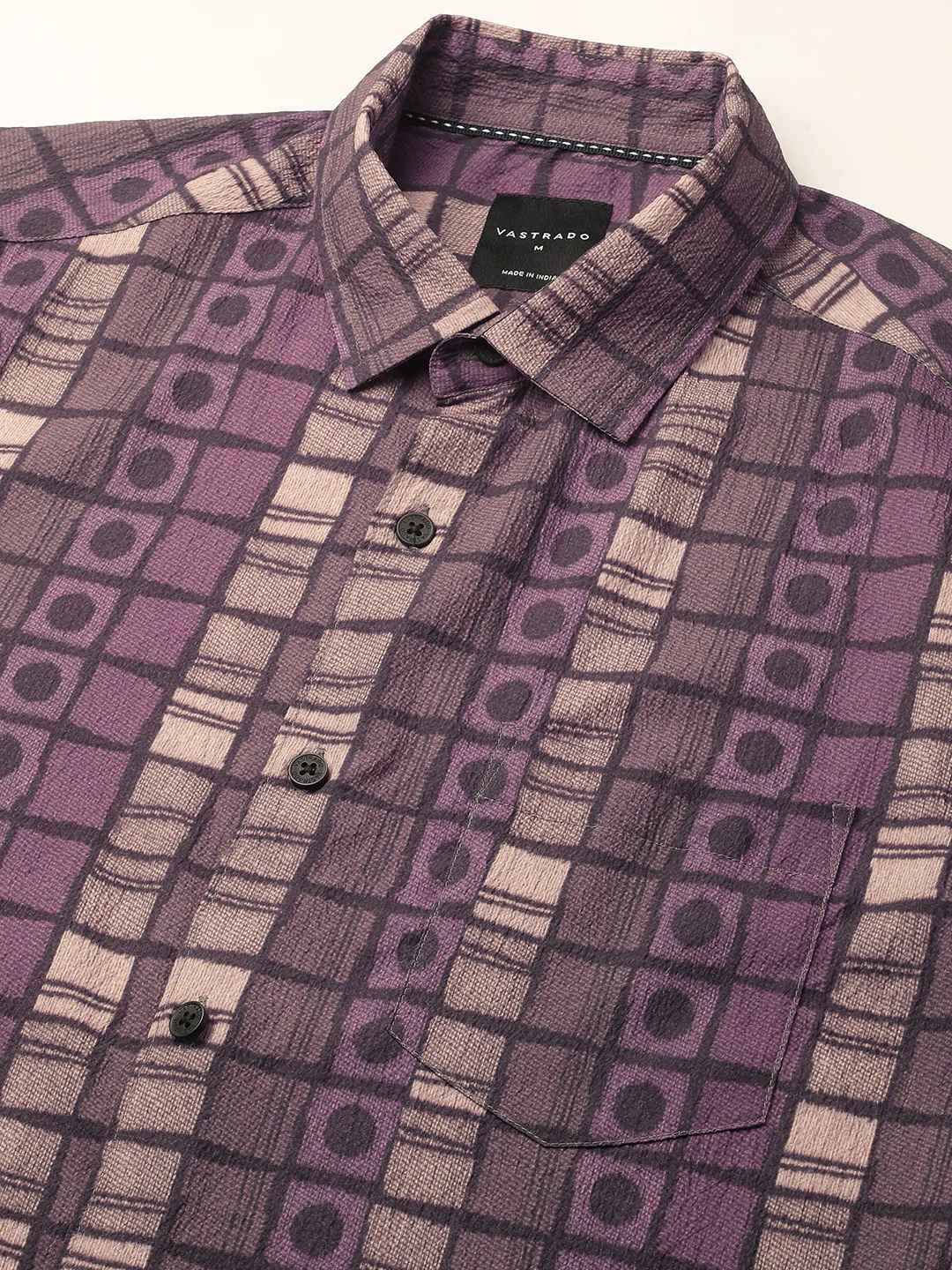 Multicolor Abstract Printed Creased Shirt - Image 3