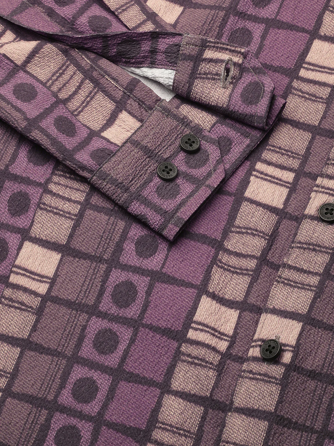 Multicolor Abstract Printed Creased Shirt - Image 9