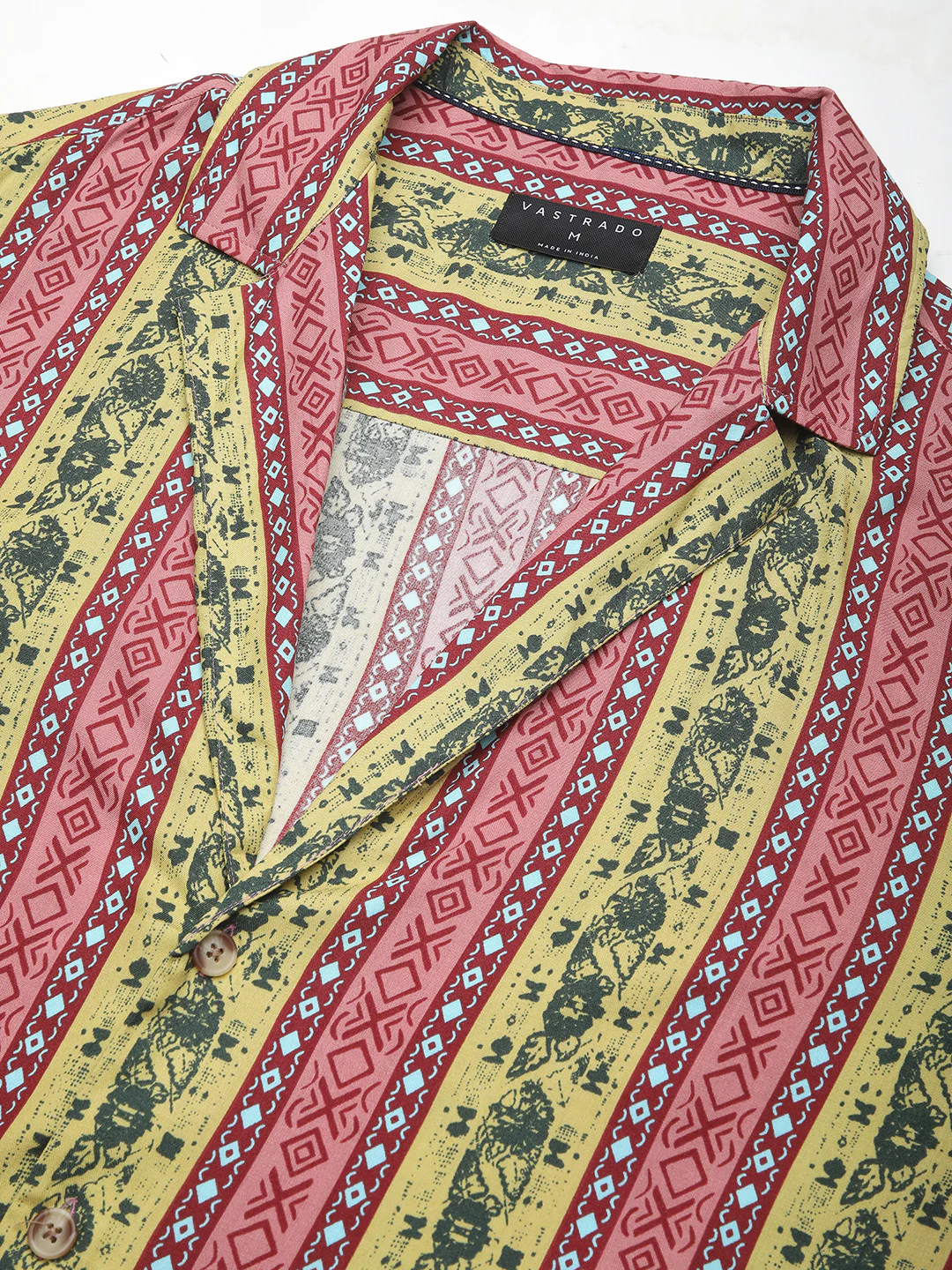 Multicolor Abstract Printed Lapel Collar Oversized Shirt - Image 3