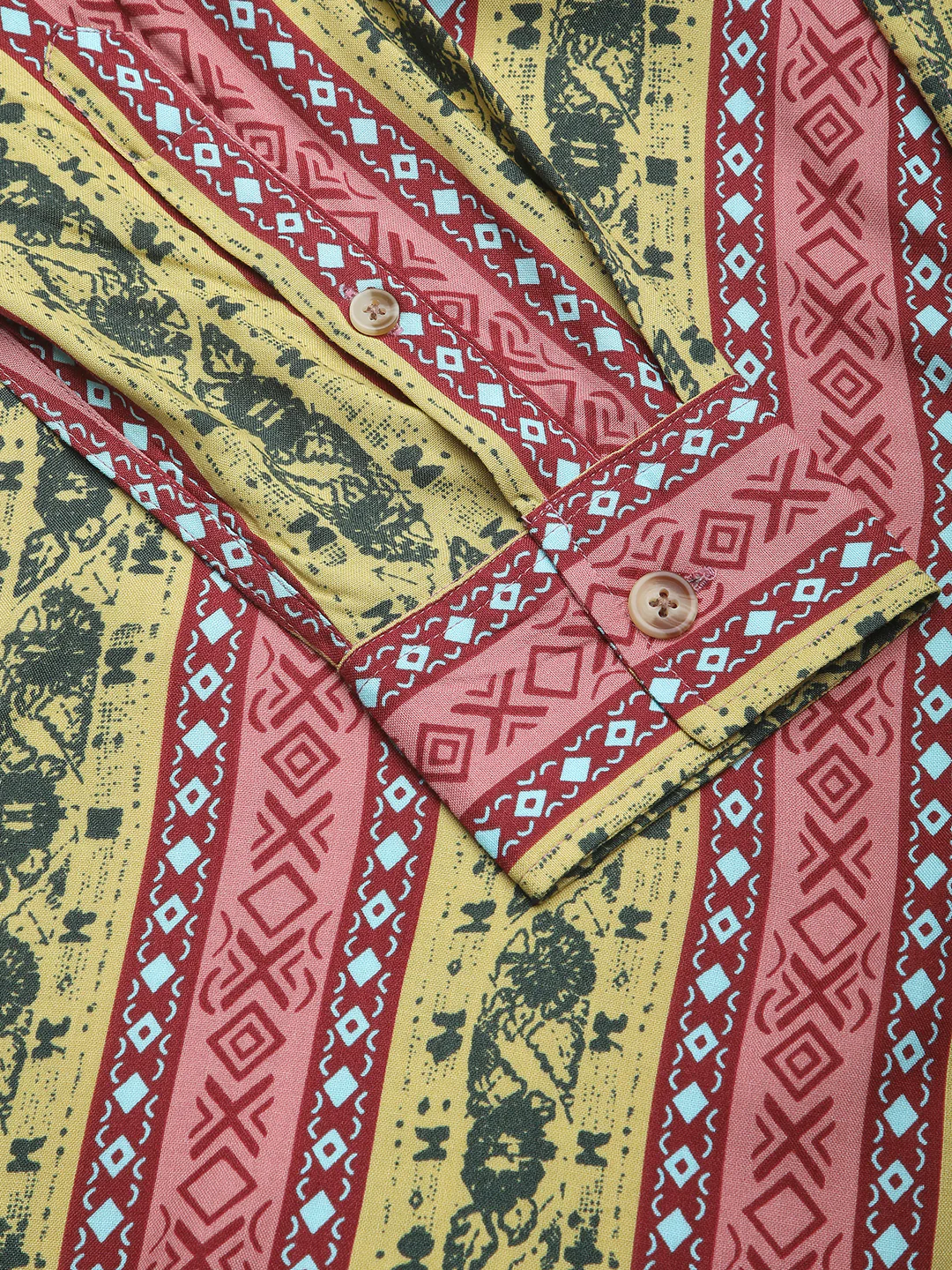 Multicolor Abstract Printed Lapel Collar Oversized Shirt - Image 8