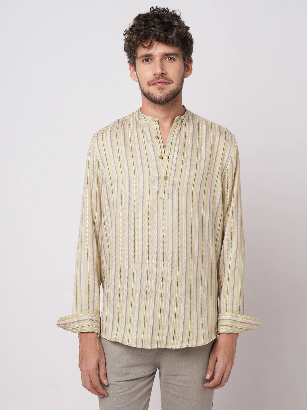 Multicolor Vertical Striped Kurta - Image 3