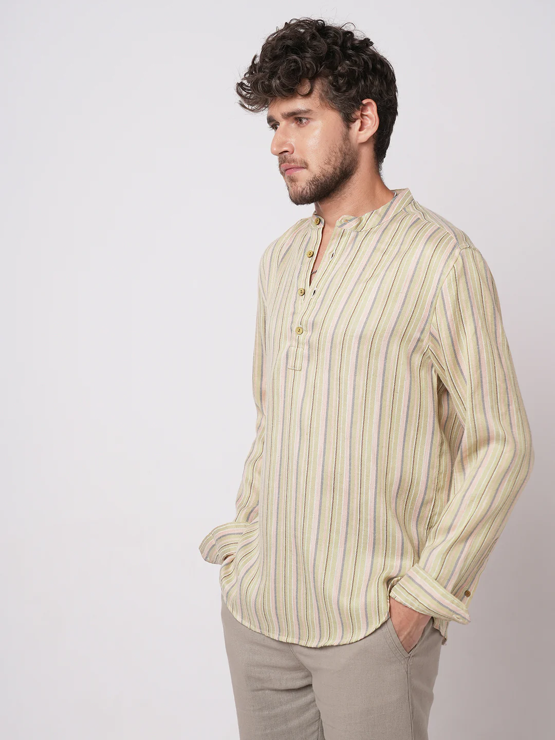 Multicolor Vertical Striped Kurta - Image 5
