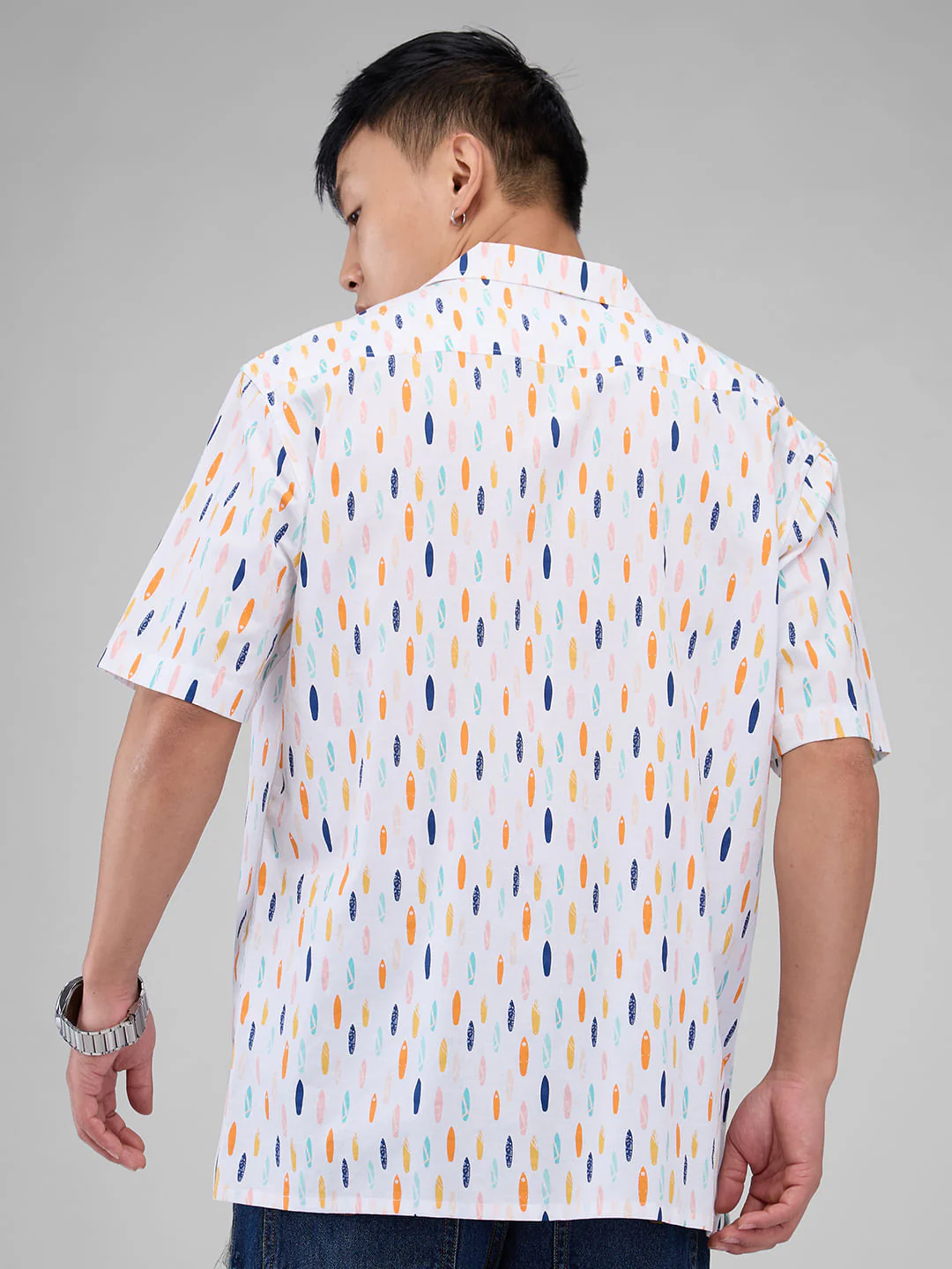 Multicolour Abstract Printed Oversized Shirt - Image 7