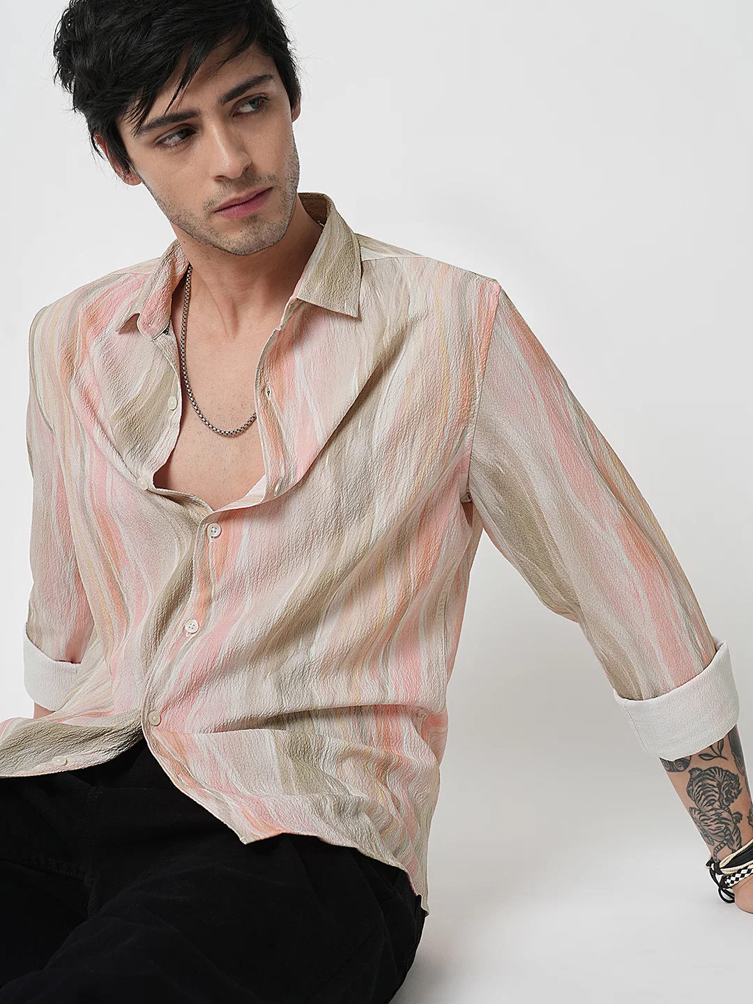 Multicolour Blooming Creased Shirt - Image 2