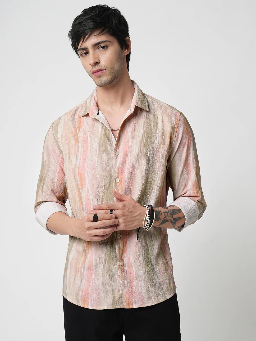 Multicolour Blooming Creased Shirt - Image 4