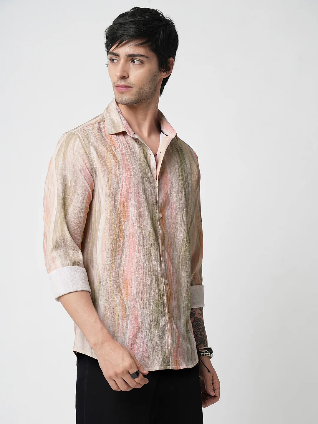 Multicolour Blooming Creased Shirt - Image 5