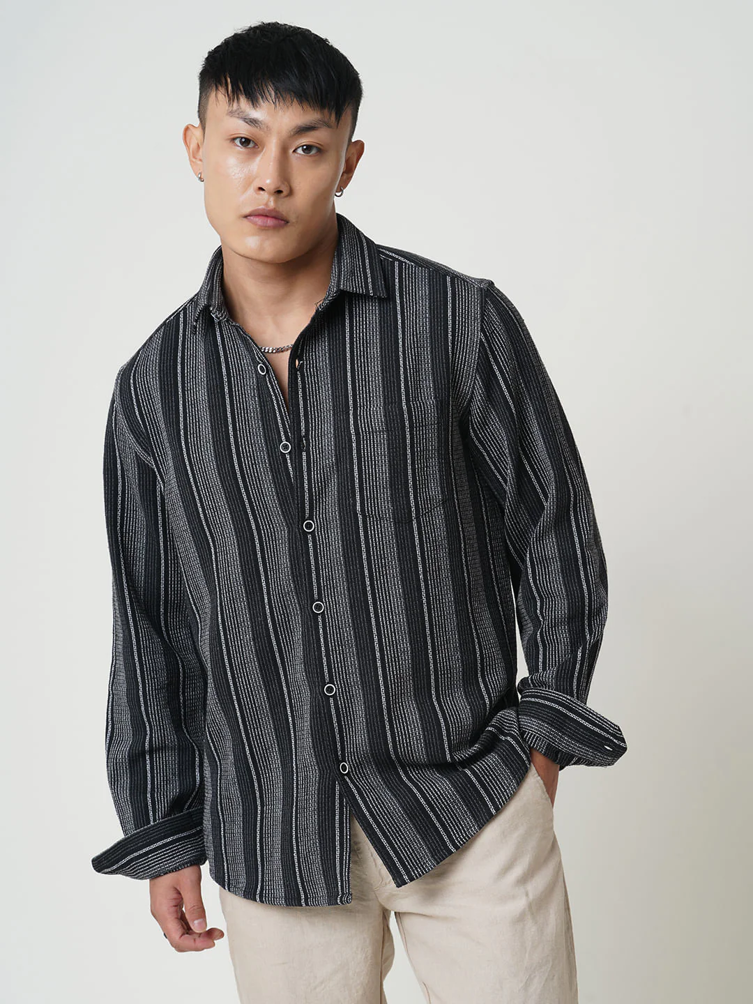 Multicolour Broad Striped Shirt - Image 5
