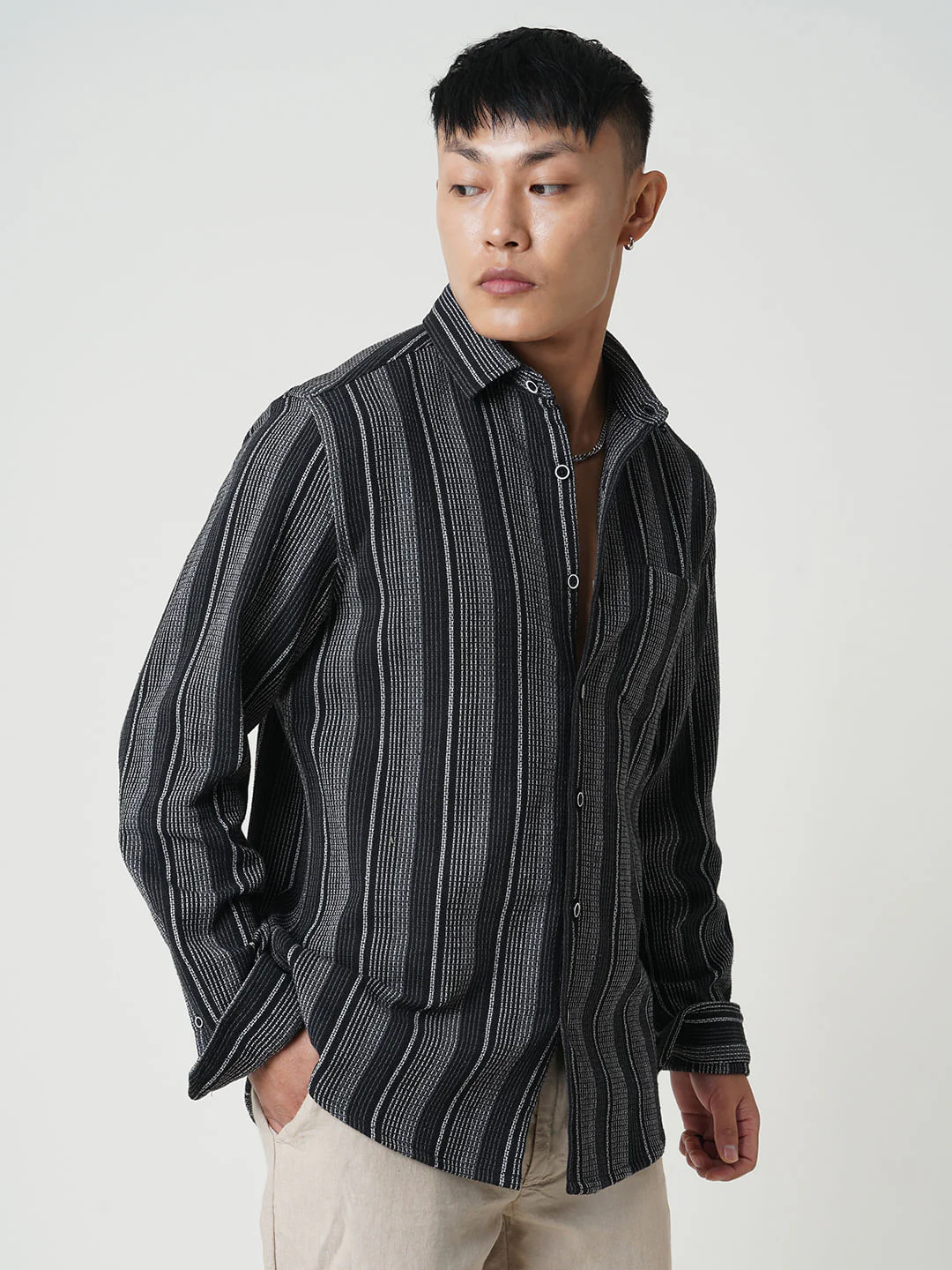 Multicolour Broad Striped Shirt - Image 6