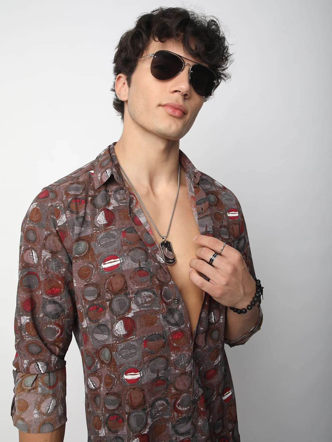 Multicolour Circle Abstract Printed Shirt - Image 2