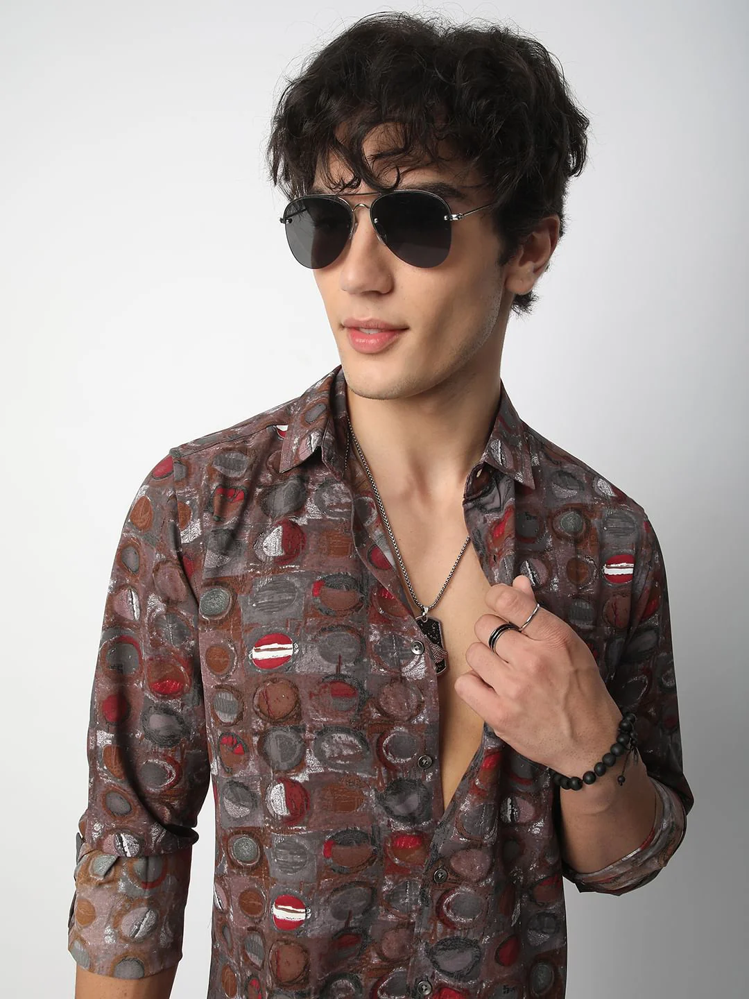 Multicolour Circle Abstract Printed Shirt - Image 4