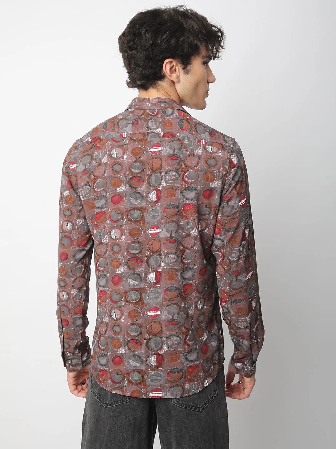 Multicolour Circle Abstract Printed Shirt - Image 7