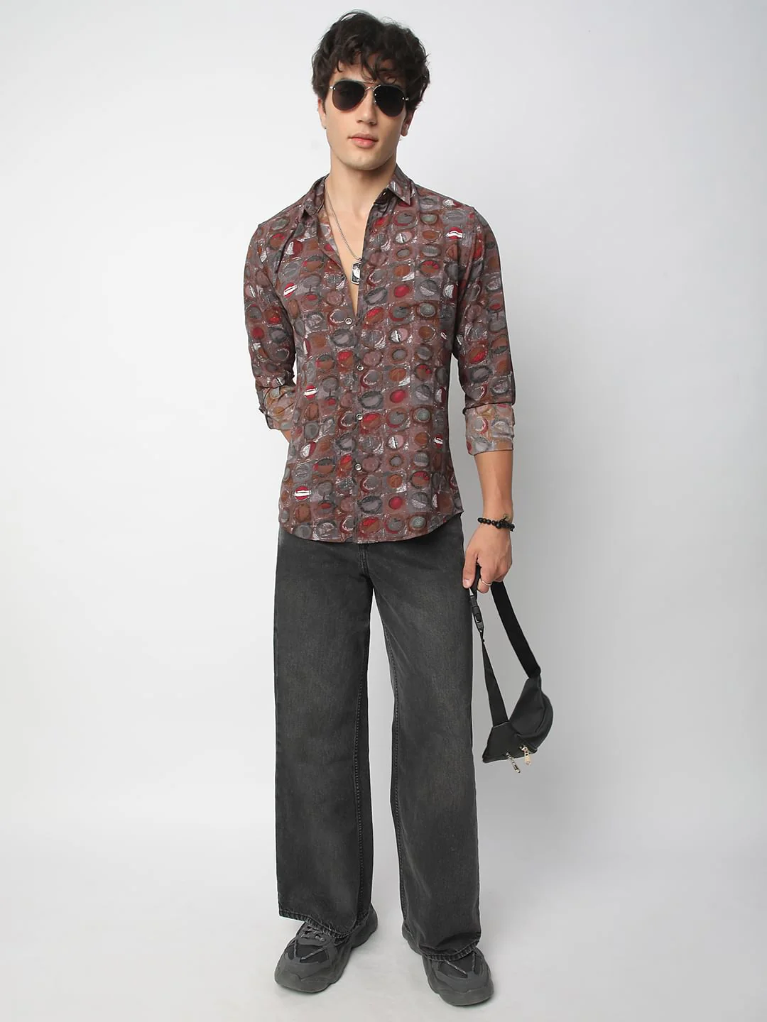 Multicolour Circle Abstract Printed Shirt - Image 8