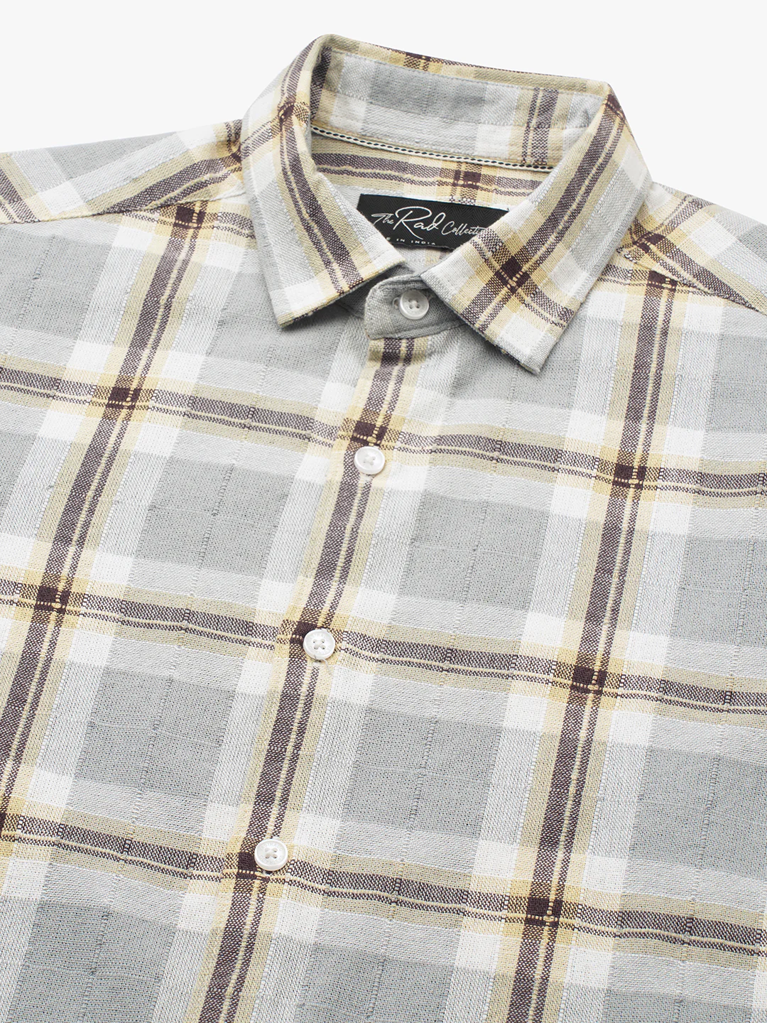 Multicolour Ember Plaid Checks Textured Shirt - Image 3