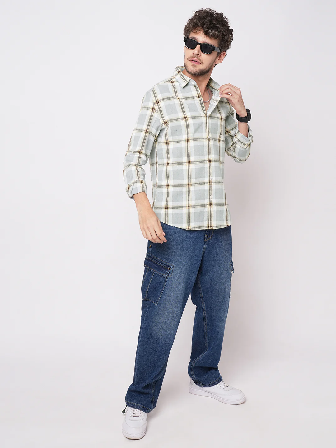 Multicolour Ember Plaid Checks Textured Shirt - Image 7