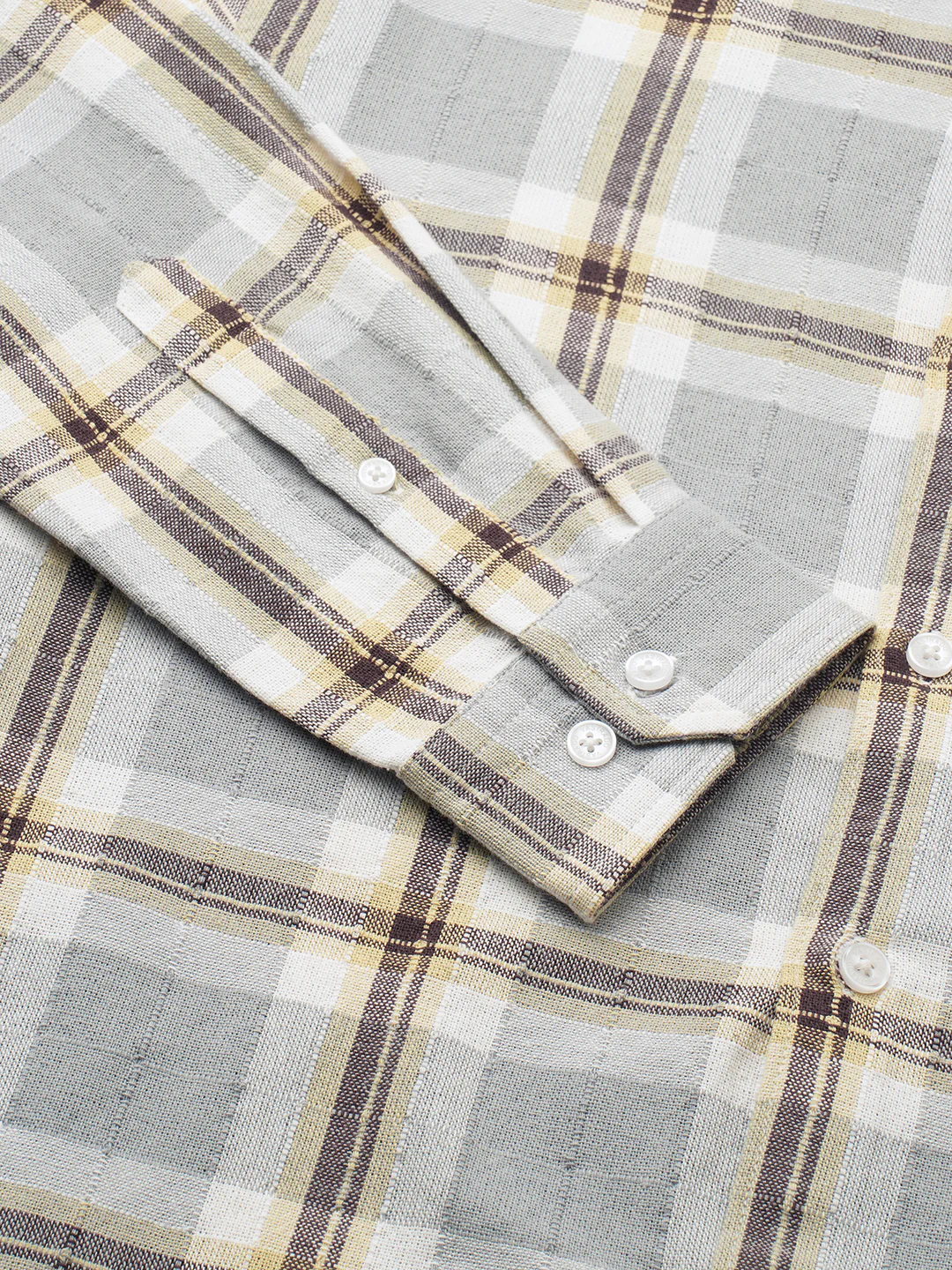 Multicolour Ember Plaid Checks Textured Shirt - Image 8