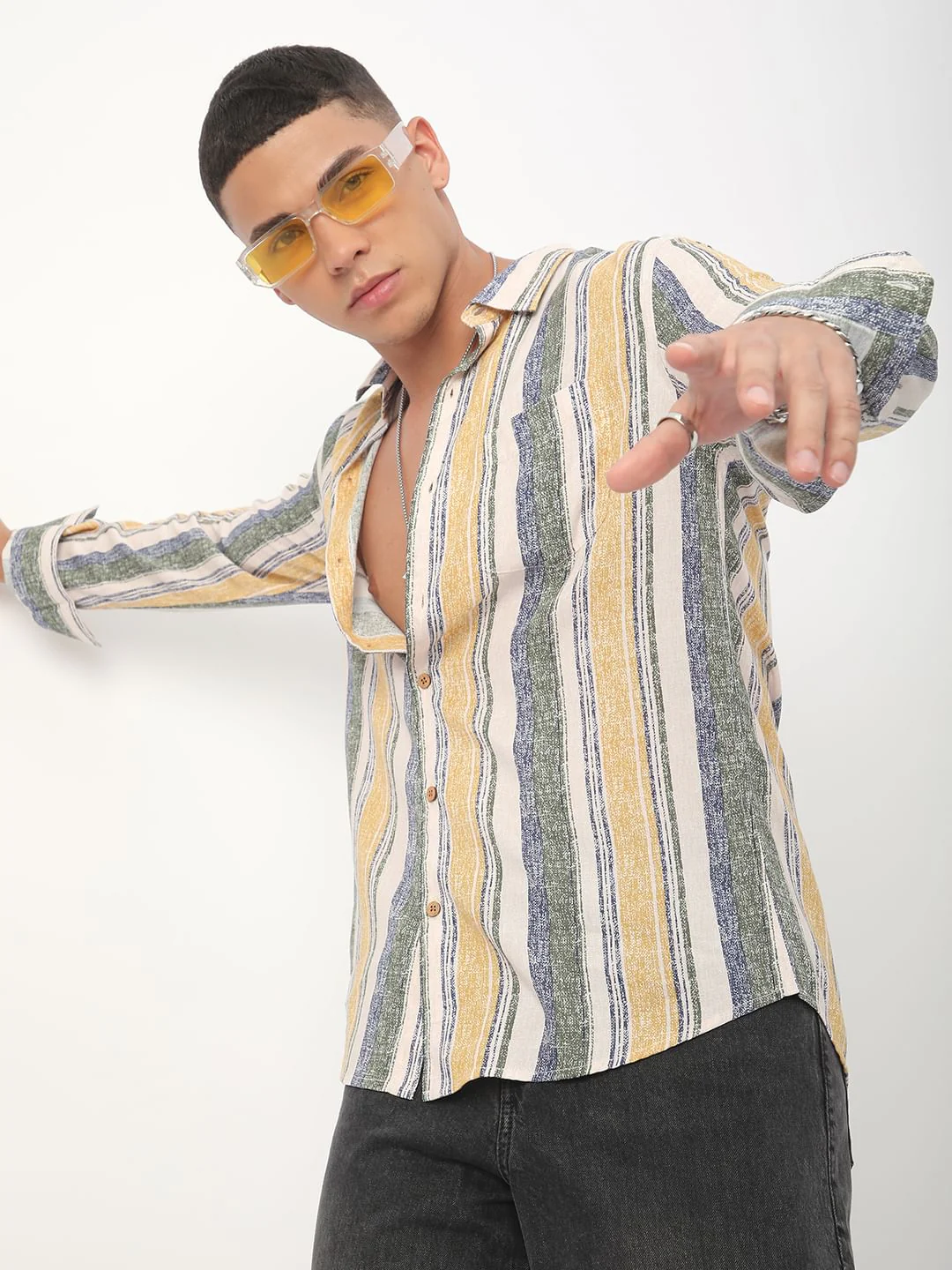 Multicolour Giclée Striped Shirt - Image 2