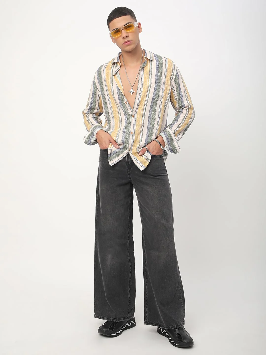 Multicolour Giclée Striped Shirt - Image 8