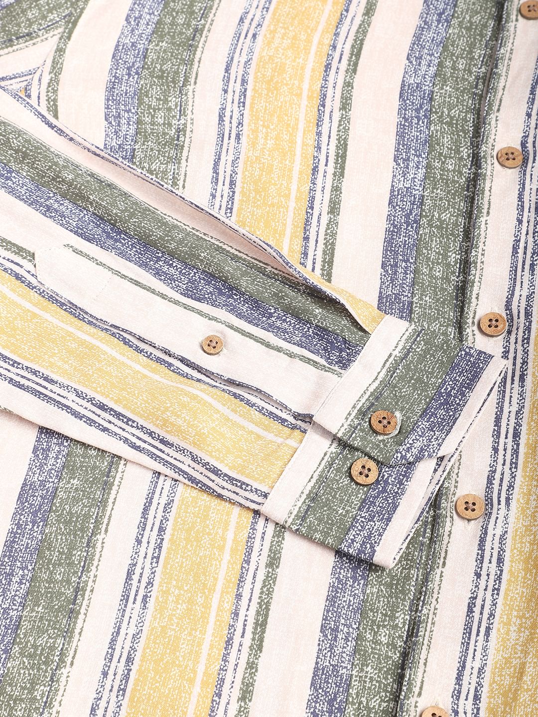 Multicolour Giclée Striped Shirt - Image 9