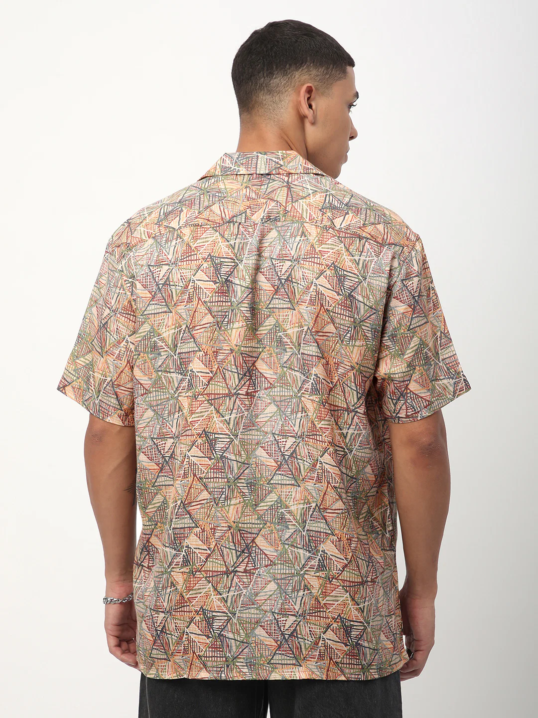 Multicolour Infinite Triangle Printed Oversized Shirt - Image 7