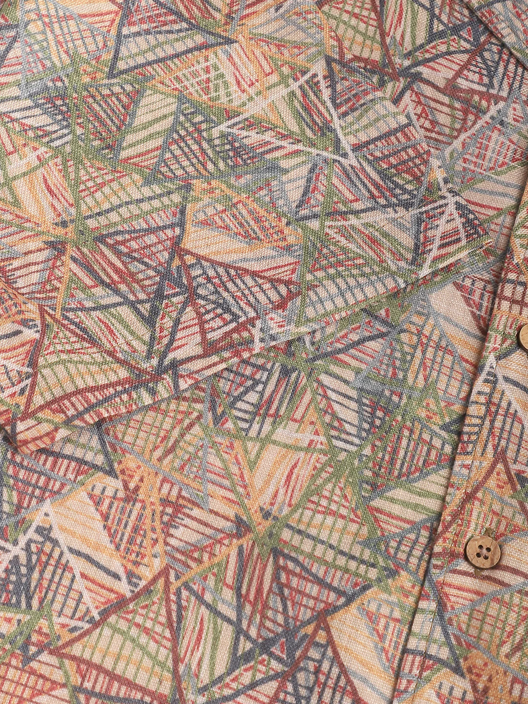 Multicolour Infinite Triangle Printed Oversized Shirt - Image 9