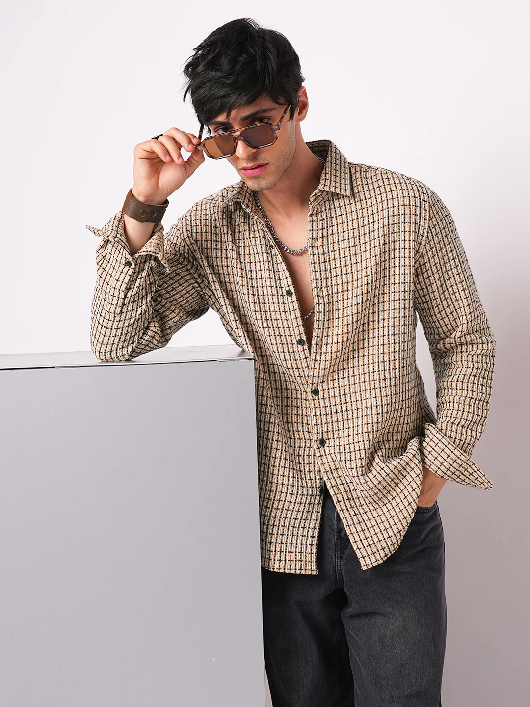 Multicolour Interweaved Checkered Shirt - Image 4