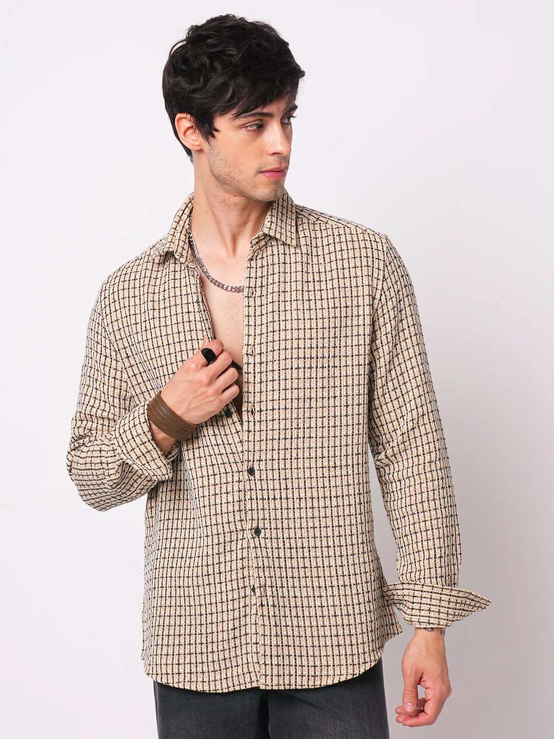Multicolour Interweaved Checkered Shirt - Image 5