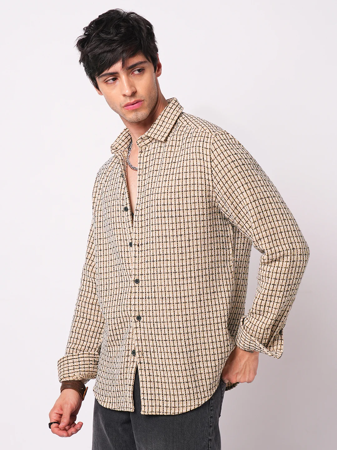Multicolour Interweaved Checkered Shirt - Image 6