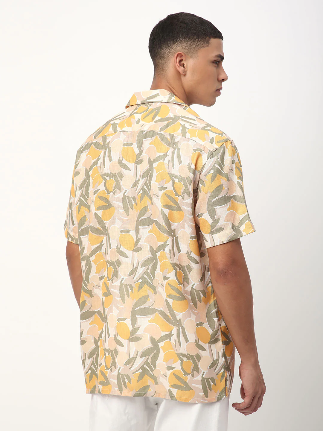 Multicolour Leafy Printed Notch Collar Oversized Shirt - Image 7