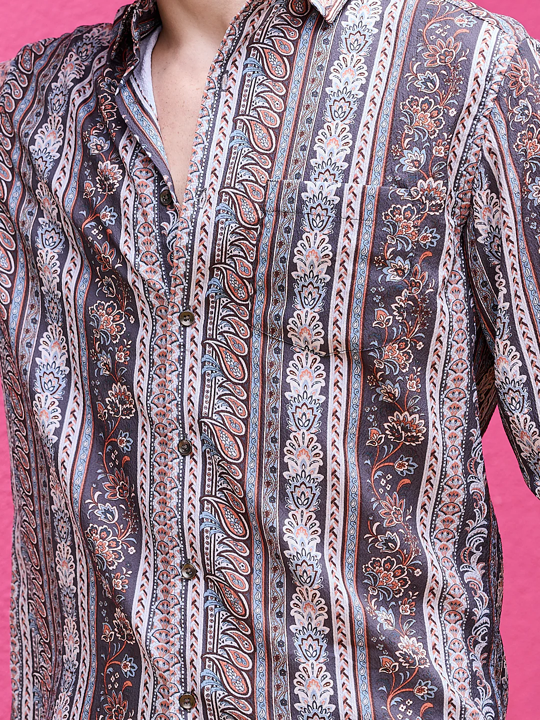 Multicolour Paisley Creased Shirt - Image 3