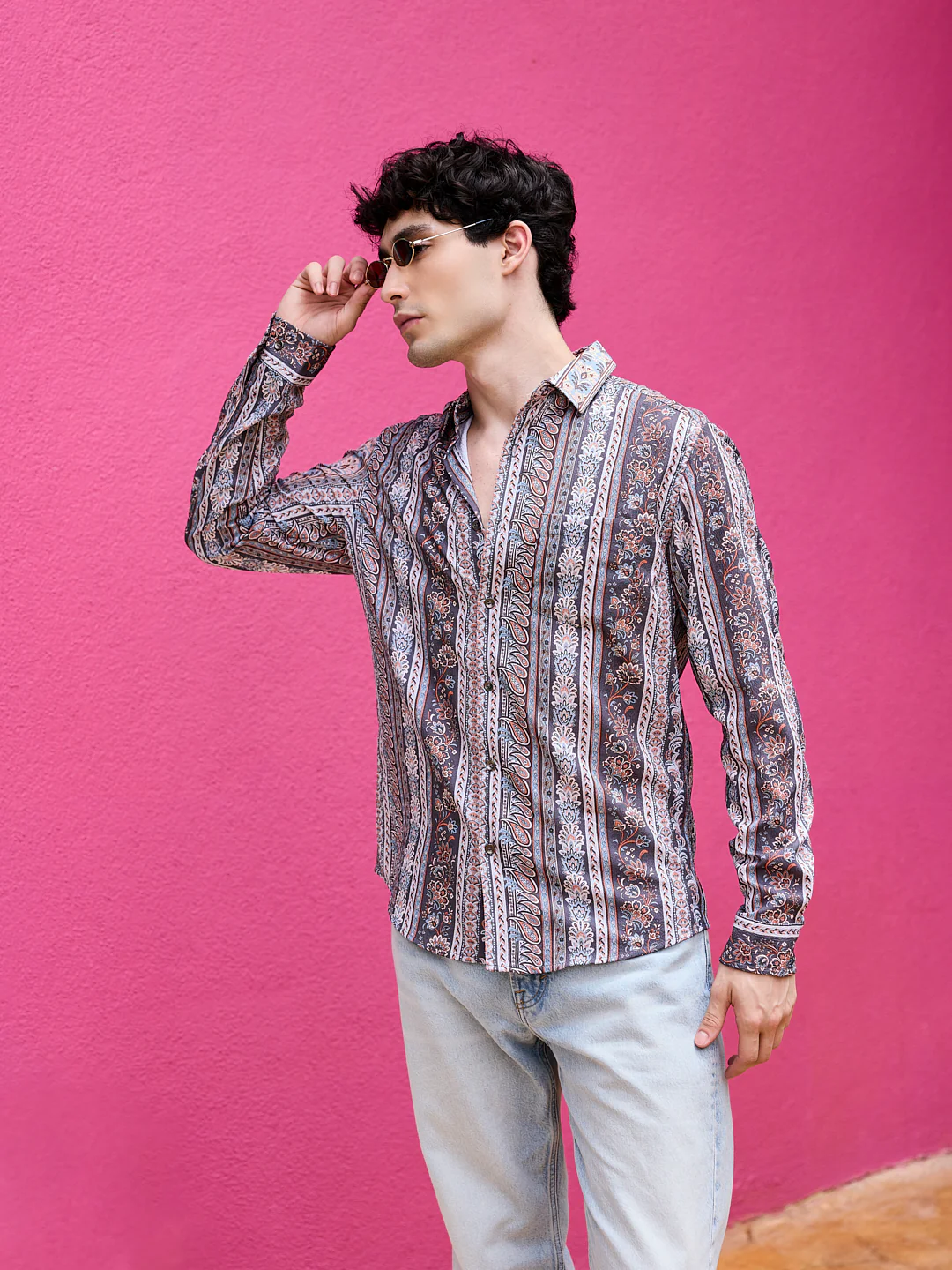 Multicolour Paisley Creased Shirt - Image 4