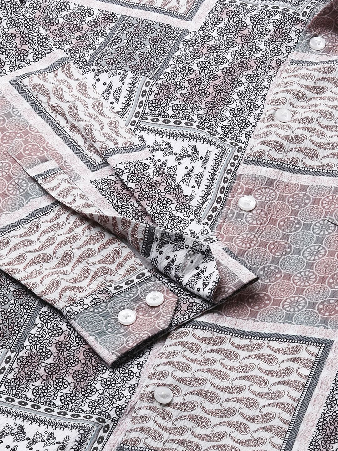 Multicolour Paisley Printed Crushed Shirt - Image 3