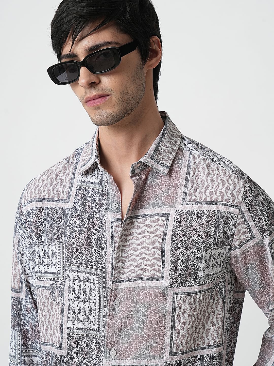 Multicolour Paisley Printed Crushed Shirt - Image 4