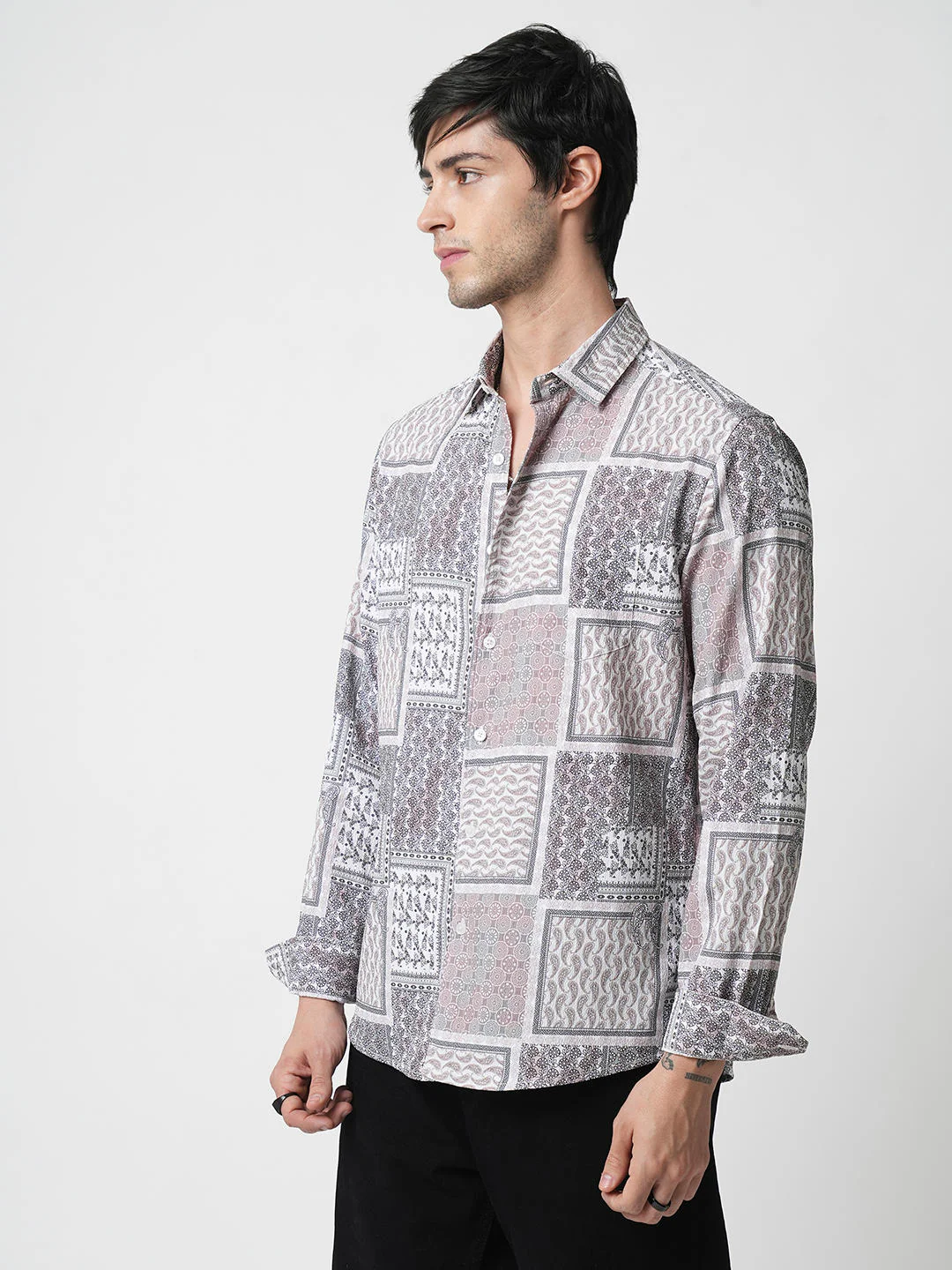 Multicolour Paisley Printed Crushed Shirt - Image 6